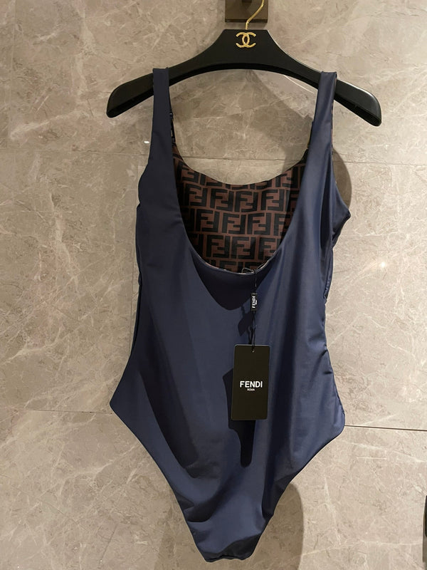 Fendi Swimsuit Navy Blue Cotton 180519