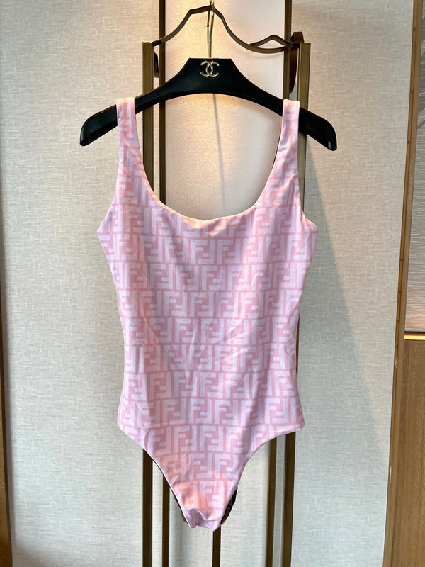 Fendi Reversible One-Piece Swimsuit Pink Cotton 180522