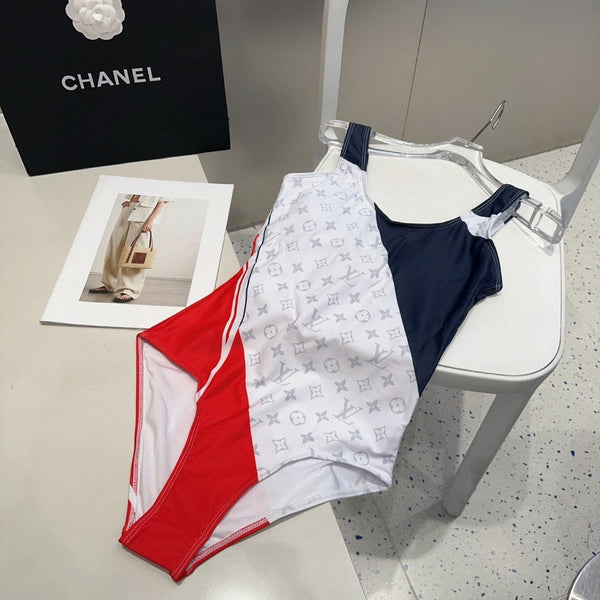 LV Swimsuits Black Red White Cotton 180530