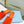 PRA TRIANGLE HEEL SATIN SLIPPERS BRIGHT ORANGE