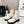 CC 26s Combat Sock Boots White Calfskin Ribbed Knit 924506