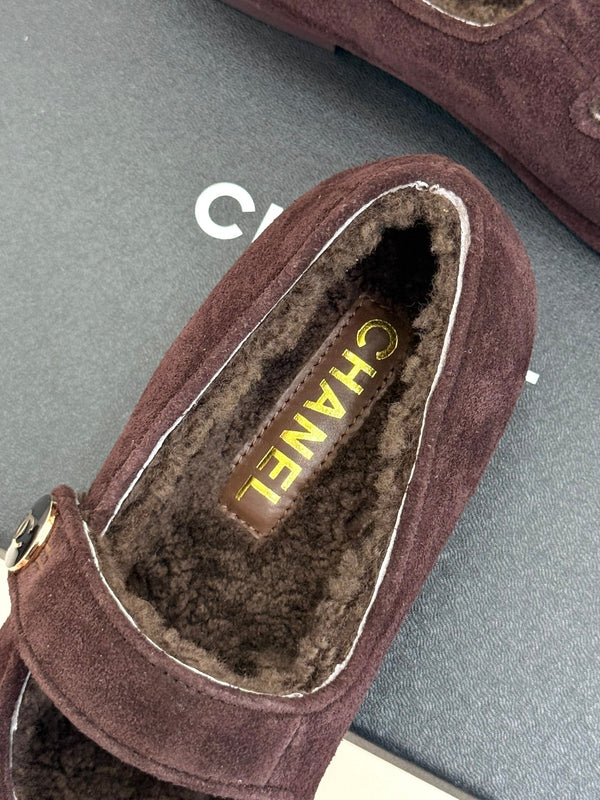 CC 25A Mary Janes Chocolate Suede And Lambswool 404665