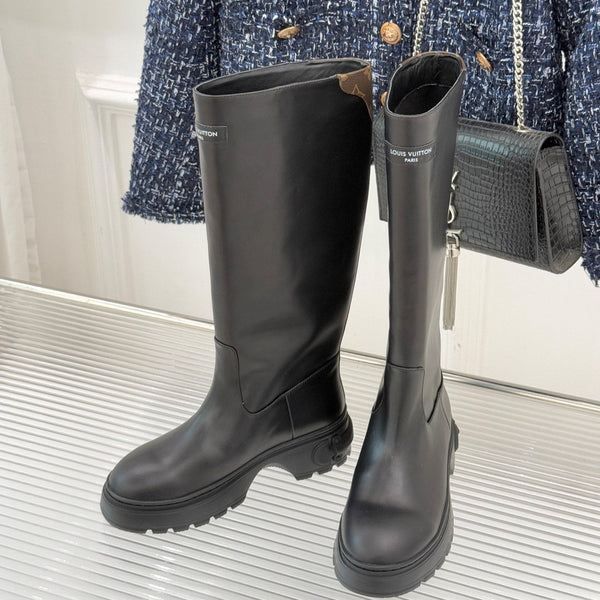 LV Squad High Boot Black Cowhide 572462