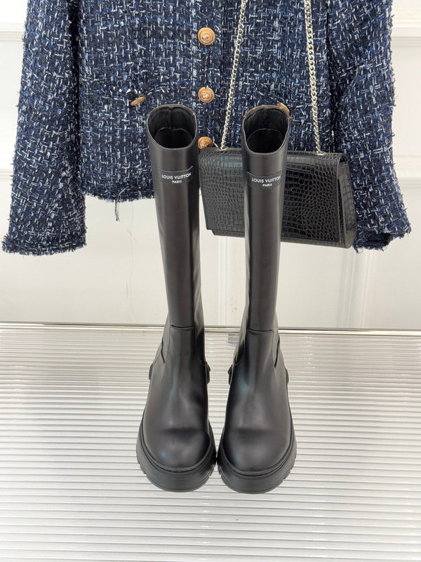 LV Squad High Boot Black Cowhide 572462