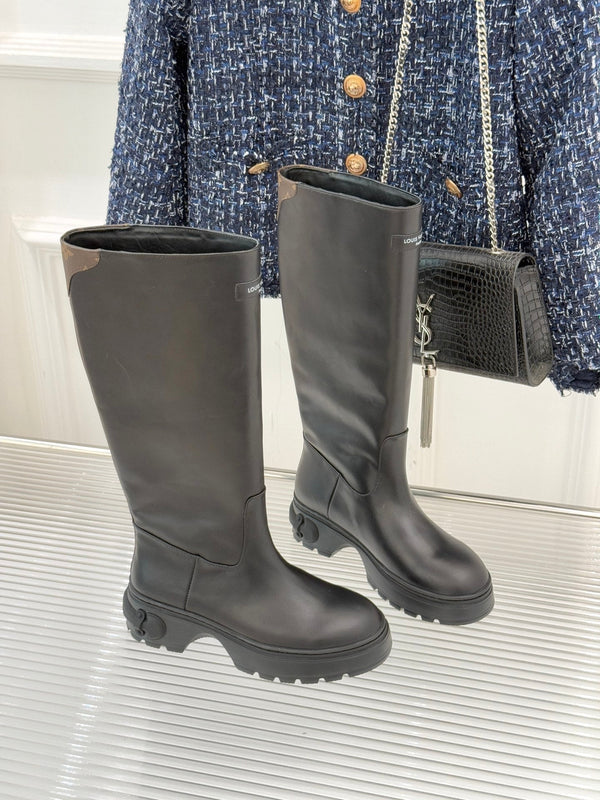 LV Squad High Boot Black Cowhide 572462