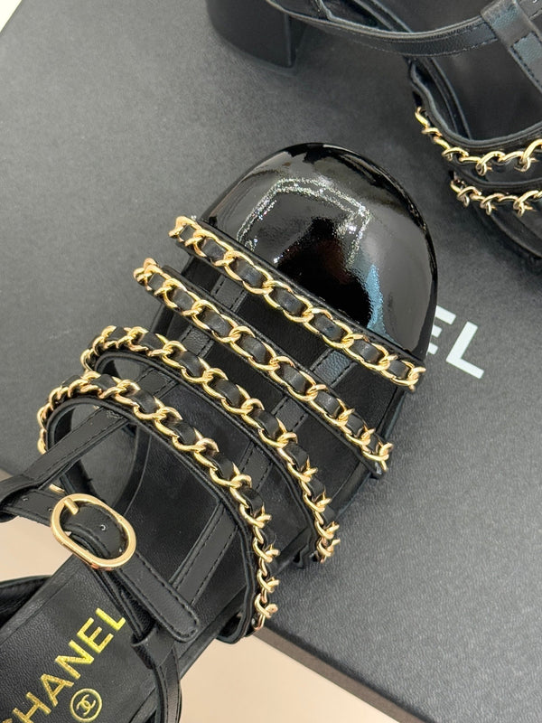 Cruise 25/26 Slingbacks 90mm Black Lambskin & Patent Calfskin