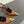 ORANGE GEM-STUDDED SLINGBACK PUMPS IN BRONZE BROWN PATENT CALFSKIN