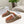 LW 26s Flat Mules In Brown Khaki Calfskin And Suede