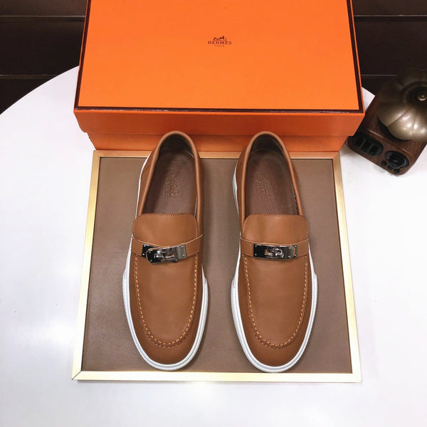 HM Men's Game Slip-on Loafer Brown Cowhide 473159