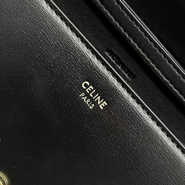 Celine WOC Triomphe Black Cowhide