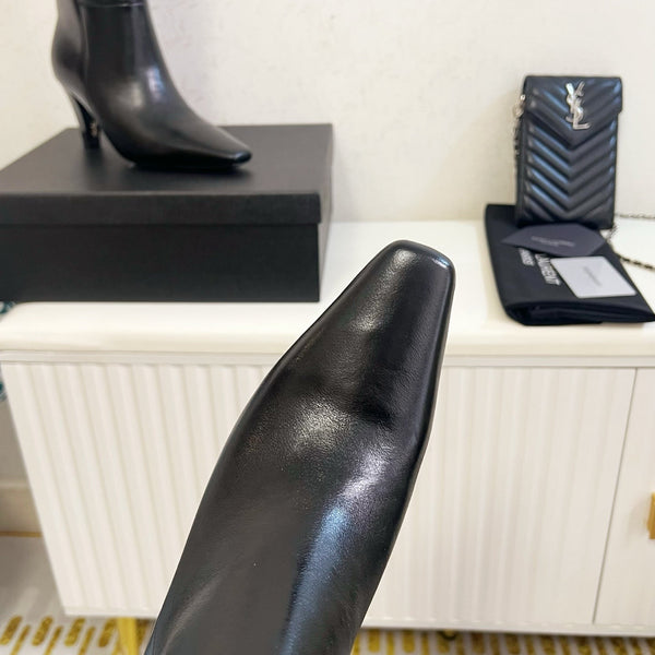 YSL 2025 Short Boot Black Calfskin 575014