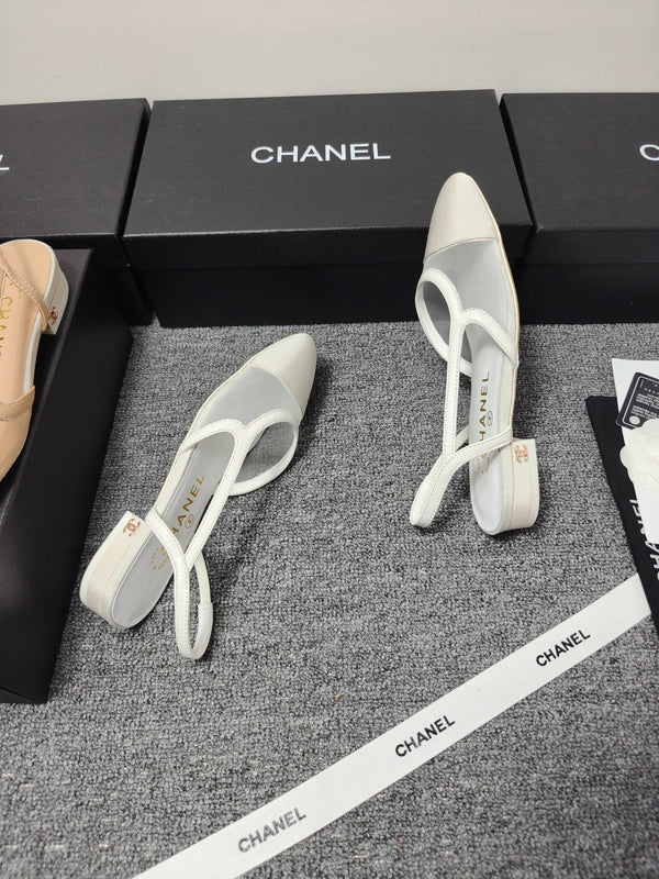 CC 26s Slingback 20 White Mesh Fabric Sheepskin 682002