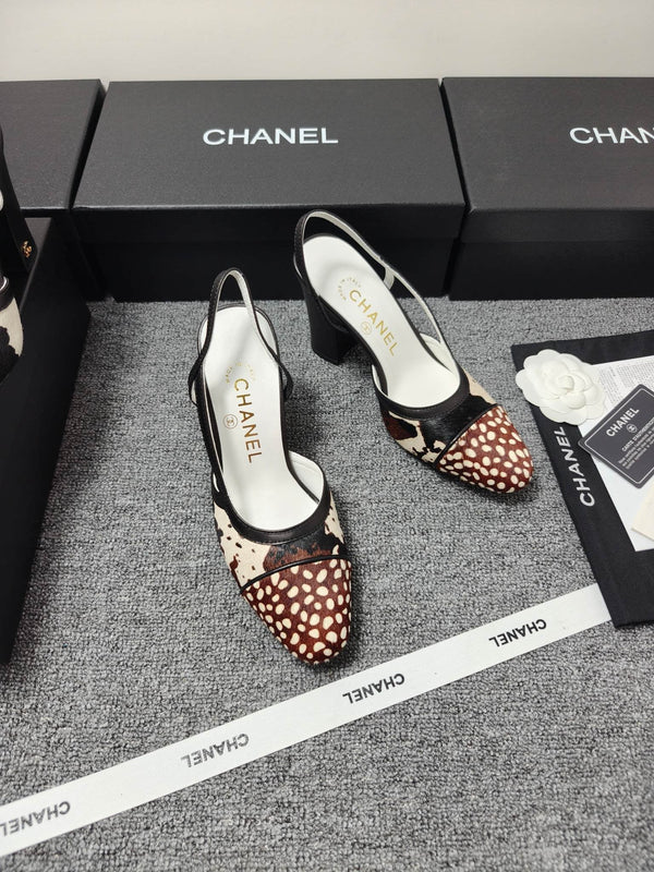CC SS 2026 Slingbacks 9.5cm White Brown Black Calfskin Lambskin