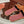 Summer Charms Sandals in Red-Orange Suede Maroon Lambskin