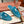 Loro Piana Ocean Blue White Suede Charms Walk Flat Mules