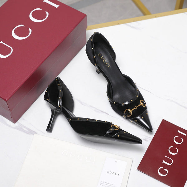 GG 26s Savoy Pumps Black Lambskin Velvet 961244