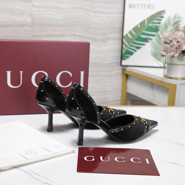 GG 26s Savoy Pumps Black Lambskin Velvet 961244