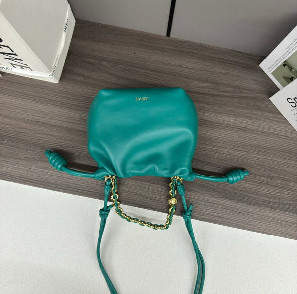 Loewe Flamenco Purse 23 Turquoise Blue Lambskin Ghw