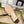 METALIC SLINGBACK FLATS IN TAN BEIGE CALFSKIN