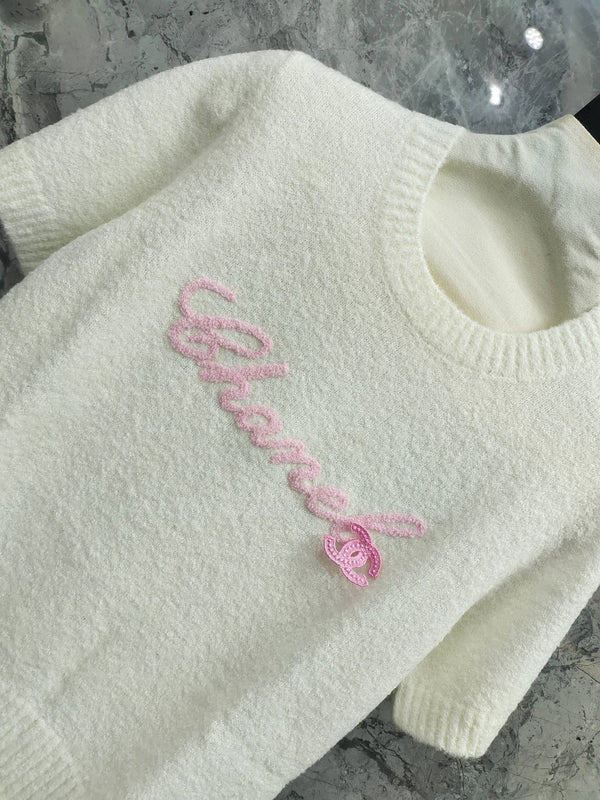 Chanel 2026 Short-Sleeve Shirt Cream Pink Wool