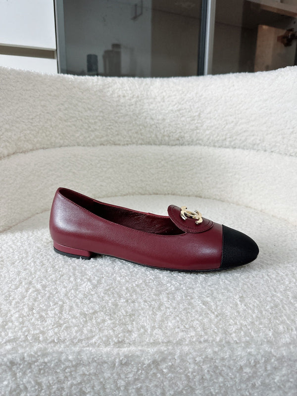 CC SS 2026 Pre Moccasin Black Burgundy Calfskin 628307