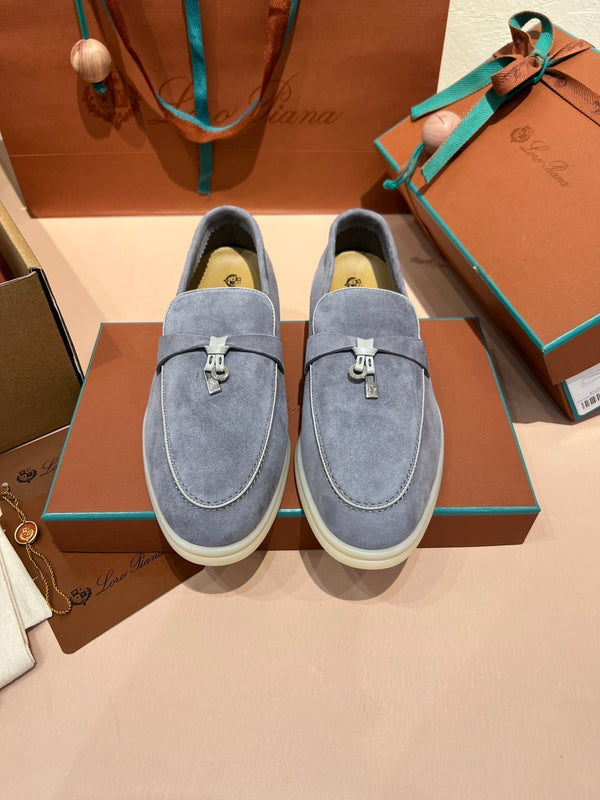 lp summer charm walk loafer rock grey beige suede