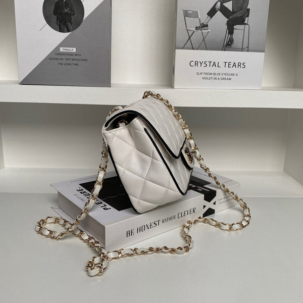 CC Mini Graphic Frame Flap Bag White Lambskin