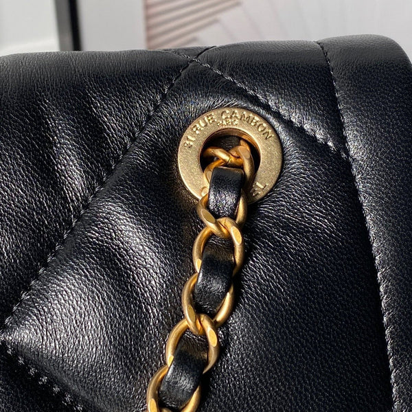 CC 26s Flap Bag 45cm In Black Lambskin With Gold Hardware