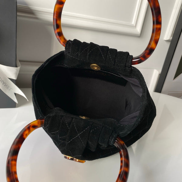 CC 26 Pouch Large 32 Black Tortoiseshell Suede 286192