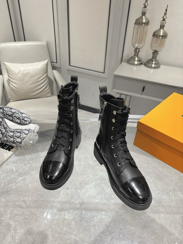 LV Citizen Flat Ranger Boot Black Cowhide