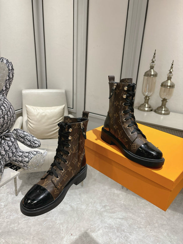 LV Citizen Flat Ranger Boot Dark Brown Monogram Cowhide