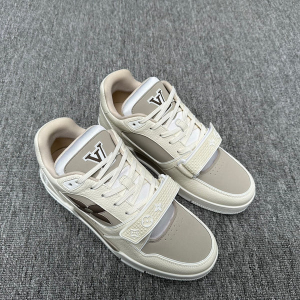 LV TRAINER WHITE MIX GREY MONOGRAM CALFSKIN