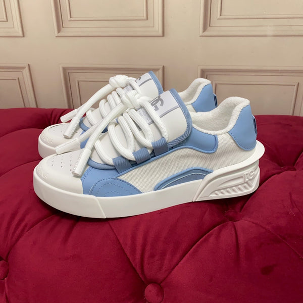 DC 25 Casual Sports Shoes Elegant Light Blue Silk Cowhide & Mesh 271101