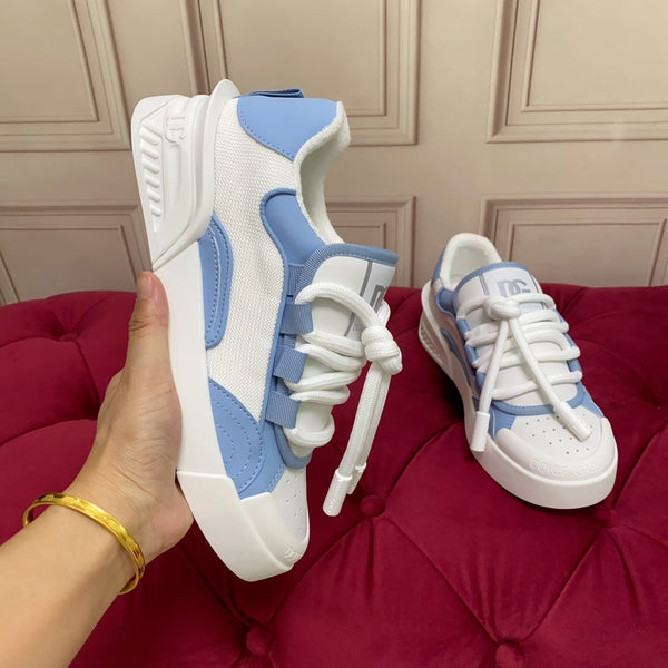 DC 25 Casual Sports Shoes Elegant Light Blue Silk Cowhide & Mesh 271101