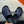 HM Oran H Black Gold Buckle Slippers in Blue Cowhide 735243