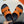 HM Oran H Black Gold Buckle Slippers in Orange Cowhide 735246
