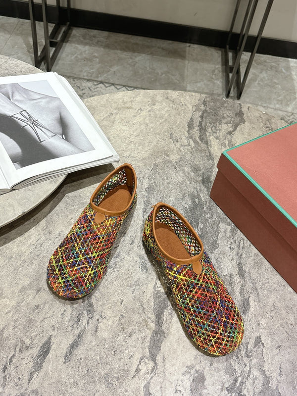 LP hollow knit ballet flats multicolor original leather 379022