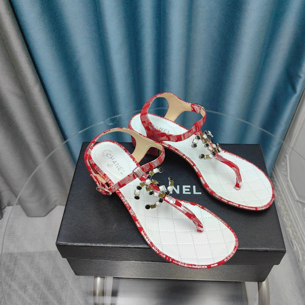 cc thong sandal 40 white calfskin