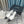 Slingback 50 White Calfskin Black Satin Pointed Toe