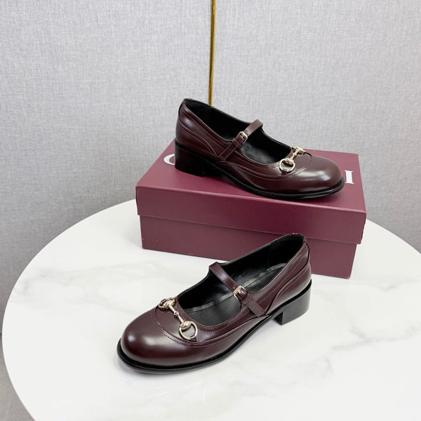 GG 26s Horsebit Loafers Burgundy Glossy Leather 639923