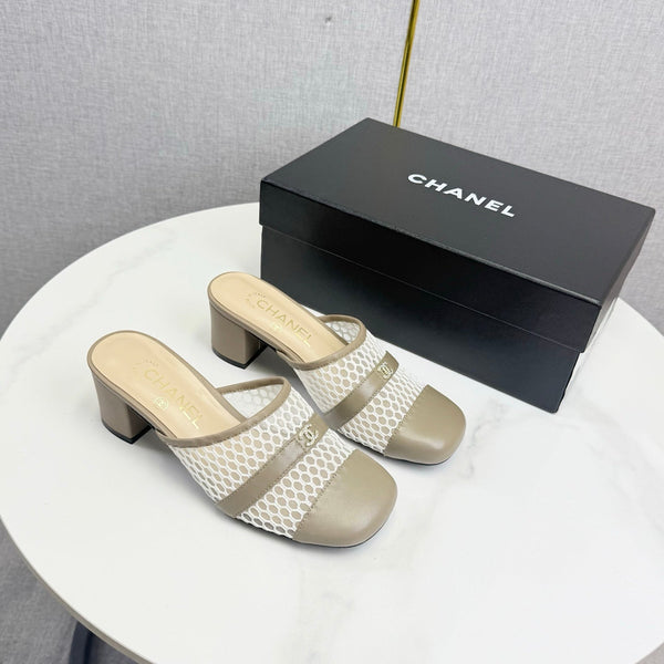 CC 26s Sandal 4.5cm Beige Mesh Sheepskin 639825