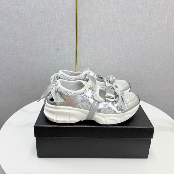 CC 26s Casual Sneakers White Grey Metalic Leather Mesh 865837