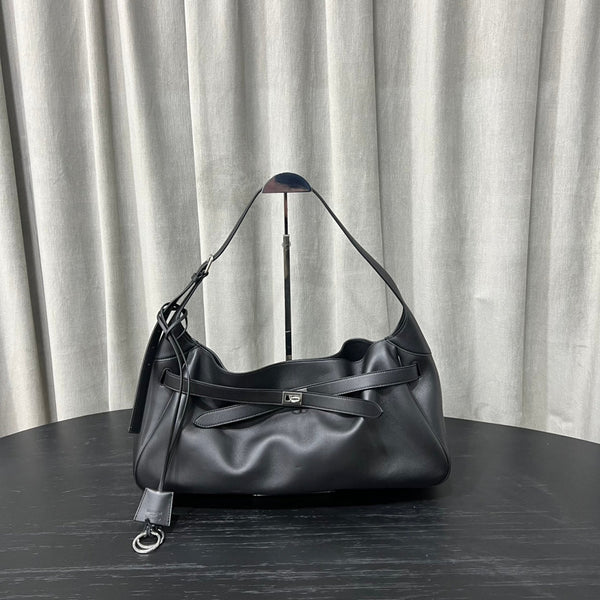 BG Bel Air Shoulder Bag Black Smooth Calfskin