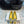 Hangisi 10mm Ballet Flat Yellow Linen with Black Leather Jewel Buckle 161061