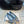 Hangisi 10mm Ballet Flat Ocean Blue Linen with Black Leather Jewel Buckle 161062