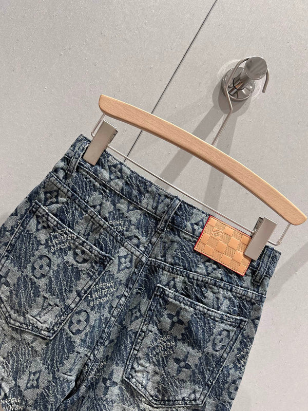 LV 25 Denim Short Blue Cotton 212285