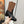 HIGH BOOTS 5.5 CM IN BLACK LAMBSKIN AND CHOCOLATE BROWN FABRIC