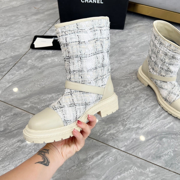 CC 25 ankle boots ivory tweed mix sheepskin 459499