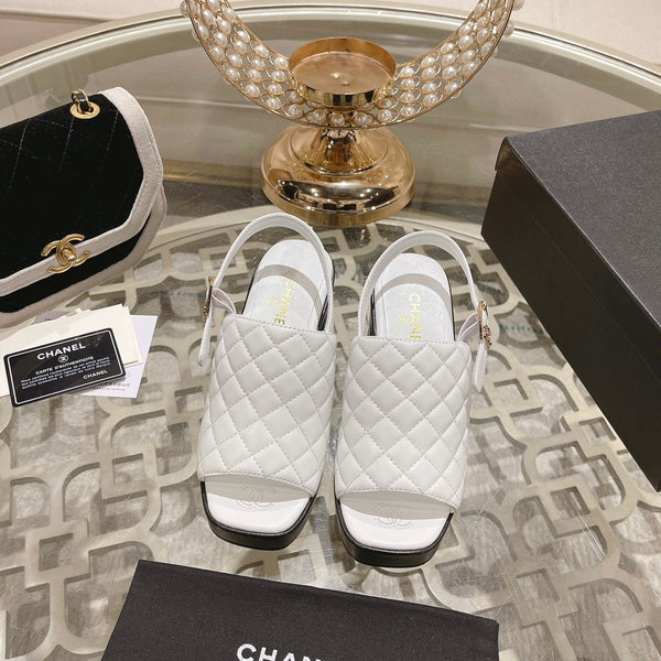 platform sandal 85 white quilted calfskin