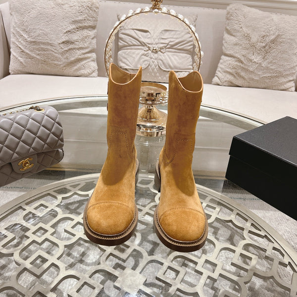 CC Ankle Boots 40mm Dark Yellow Suede